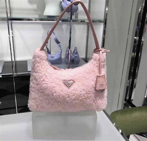 fluffy prada shoulder bag.